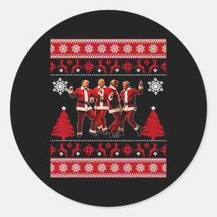 Christmas Donald Trump President 2024 Dancing Funn Classic Round Sticker