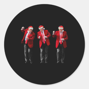 Christmas Donald Trump President 2024 Dancing Funn Classic Round Sticker