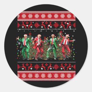 Christmas Donald Trump President 2024 Dancing Funn Classic Round Sticker