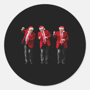 Christmas Donald Trump President 2024 Dancing Funn Classic Round Sticker