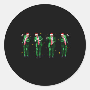 Christmas Donald Trump President 2024 Dancing Funn Classic Round Sticker