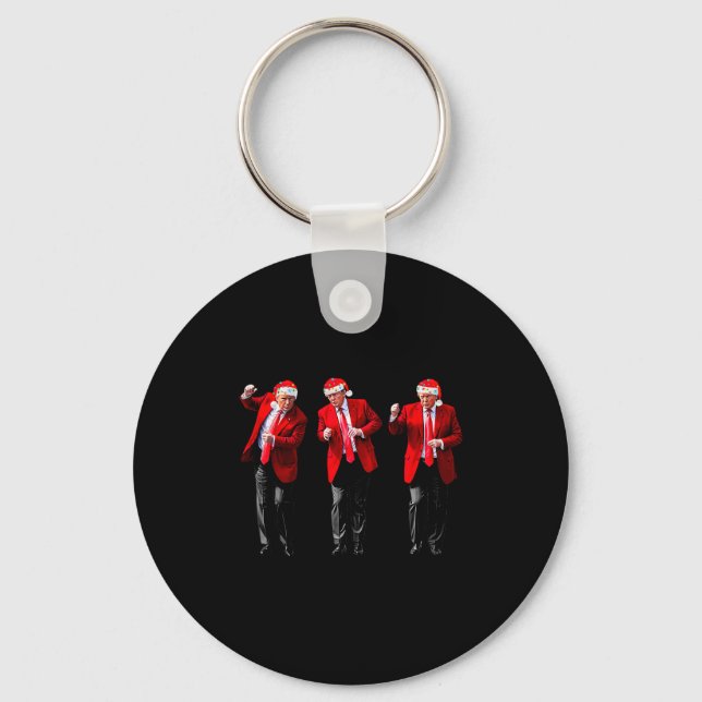 Christmas Donald Trump President 2024 Dancing Funn Key Ring (Front)