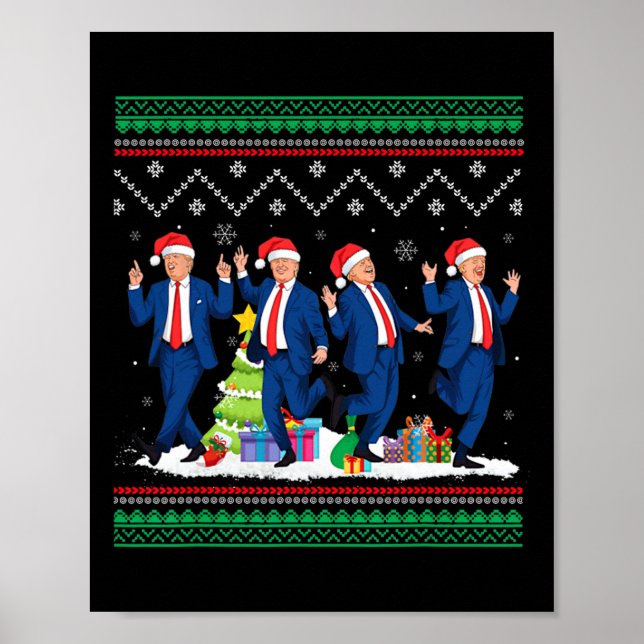 Christmas Donald Trump President 2024 Dancing Funn Poster (Front)