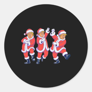Christmas Donald Trump President 2025 Dancing Funn Classic Round Sticker