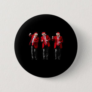 Christmas Donald Trump President Dancing Funny San 6 Cm Round Badge
