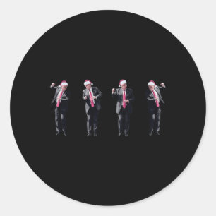 Christmas Donald Trump President Dancing Funny San Classic Round Sticker