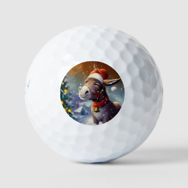 Christmas Donkey (1) Golf Balls (Front)