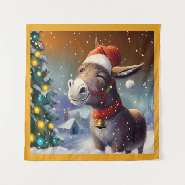 Christmas Donkey 1 Tapestry (Front)