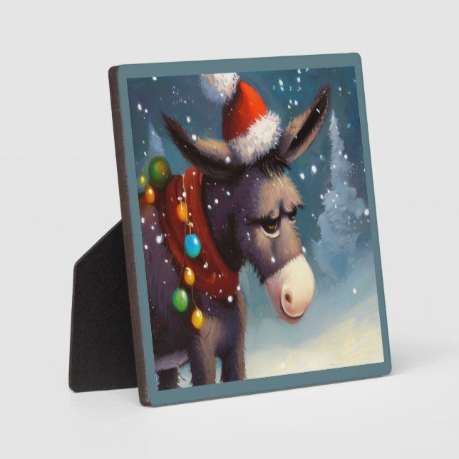 Christmas Donkey 2 Plaque (Front)