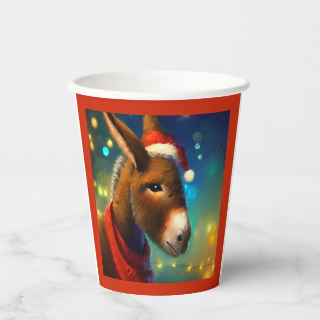 Christmas Donkey 3 Paper Cups (Front)
