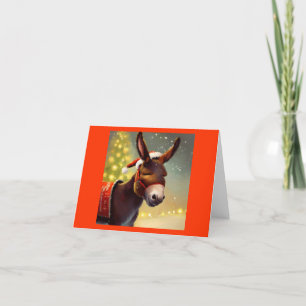 Christmas Donkey 4 Holiday Card