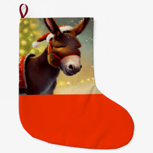 Christmas Donkey 4 Large Christmas Stocking