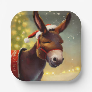 Christmas Donkey 4 Paper Plate