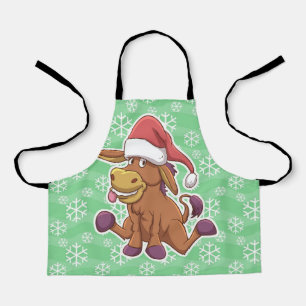 Christmas Donkey Cartoon Apron