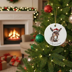 Christmas Donkey, customisable Ceramic Ornament