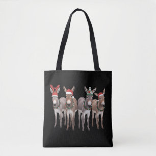 Christmas Donkey Lover Gift Farm Xmas  Tote Bag