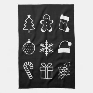 Christmas Doodle Gingerbread Tree Candy Xmas Tea Towel