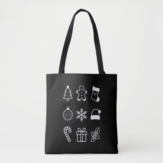 Christmas Doodle Gingerbread Tree Candy Xmas Tote Bag (Front)