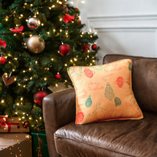 Christmas Doodle Pattern   Snowmen, Trees & Candy  Cushion