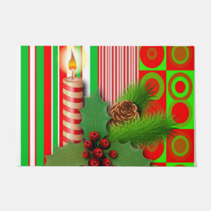 Christmas Door Mat, Candle Doormat