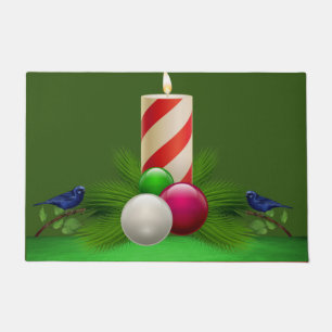 Christmas Door Mat, Christmas Candle Doormat