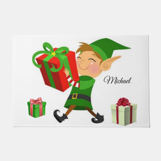 Christmas Door Mat, Elf Doormat (Front)