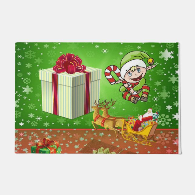 Christmas Door Mat, Elf Doormat (Front)