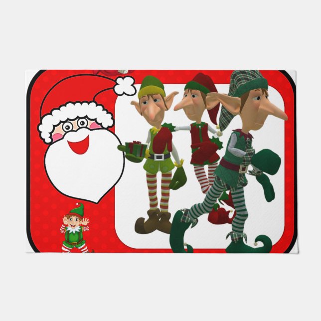 Christmas Door Mat, Elf Doormat (Front)