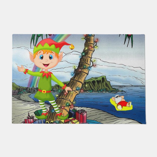 Christmas Door Mat, Elf Doormat (Front)