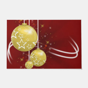 Christmas Door Mat, Gold Balls Doormat