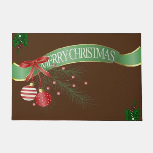 Christmas Door Mat, Merry Christmas Doormat (Front)