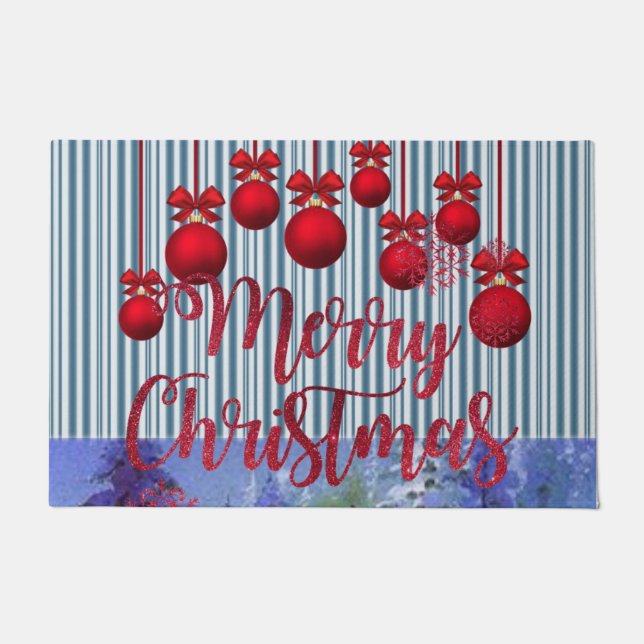Christmas Door Mat, Merry Christmas Doormat (Front)