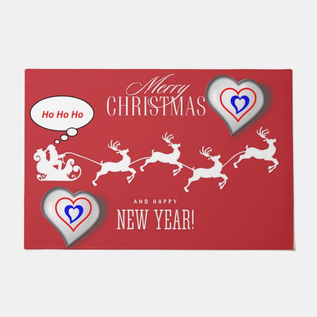 Christmas Door Mat, Merry Christmas Doormat (Front)