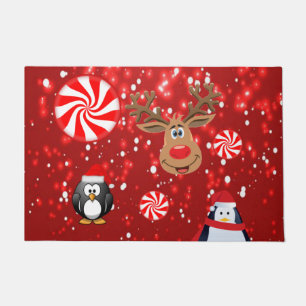 Christmas Door Mat, Penguin Doormat