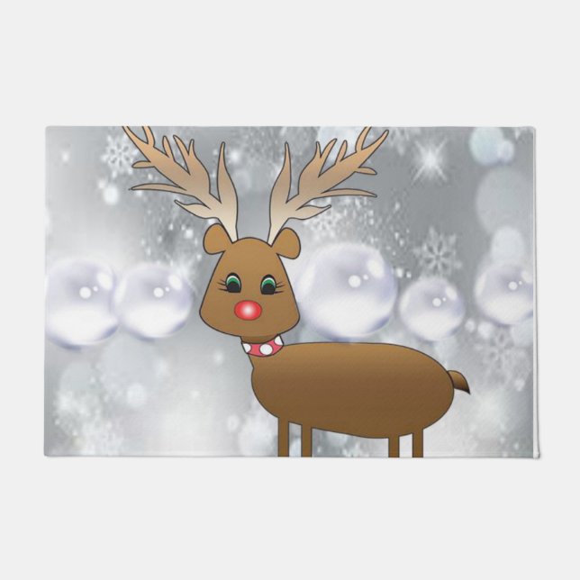 Christmas Door Mat, Reindeer Doormat (Front)