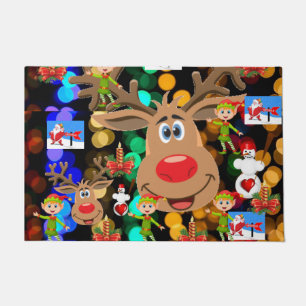 Christmas Door Mat, Reindeer Doormat