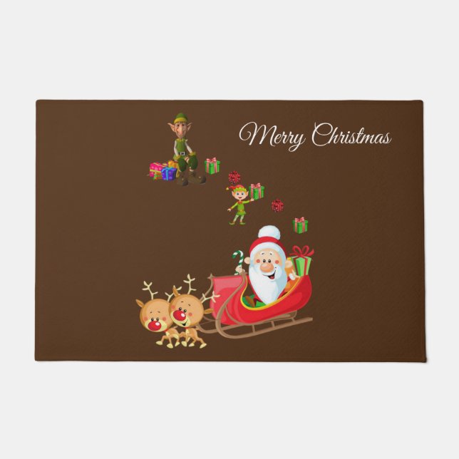 Christmas Door Mat, Santa Doormat (Front)