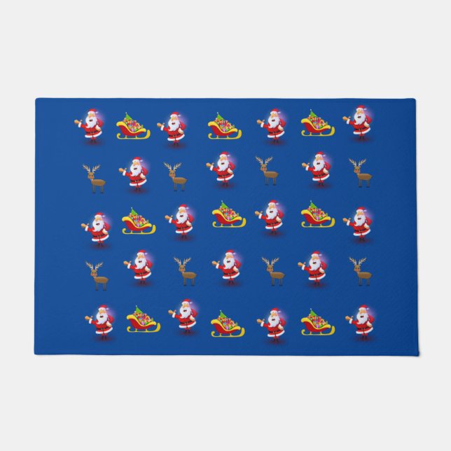 Christmas Door Mat, Santa Doormat (Front)