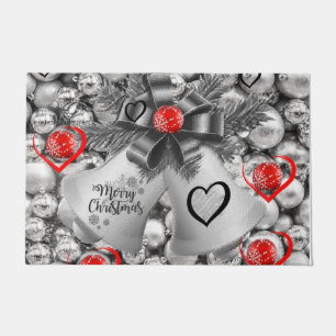 Christmas Door Mat, Silver Bells Doormat