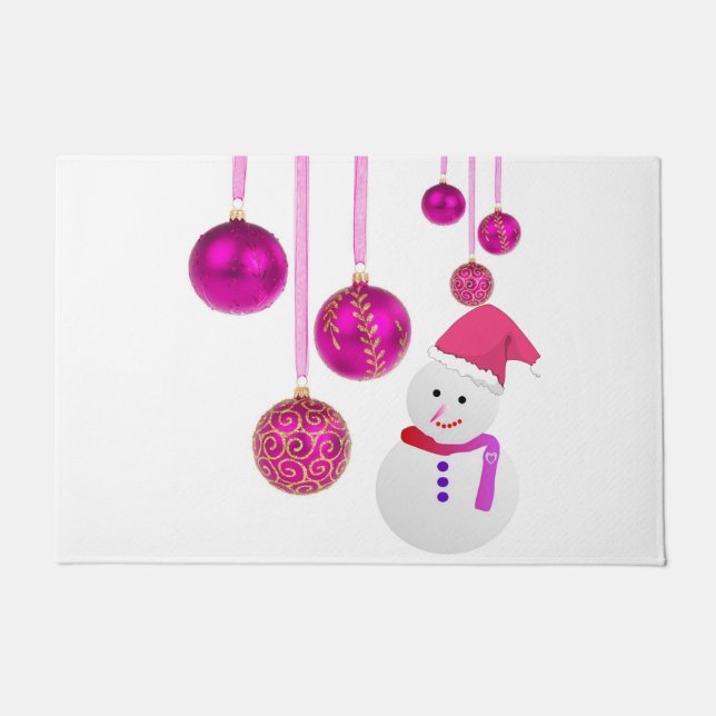 Christmas Door Mat, Snowman Doormat (Front)