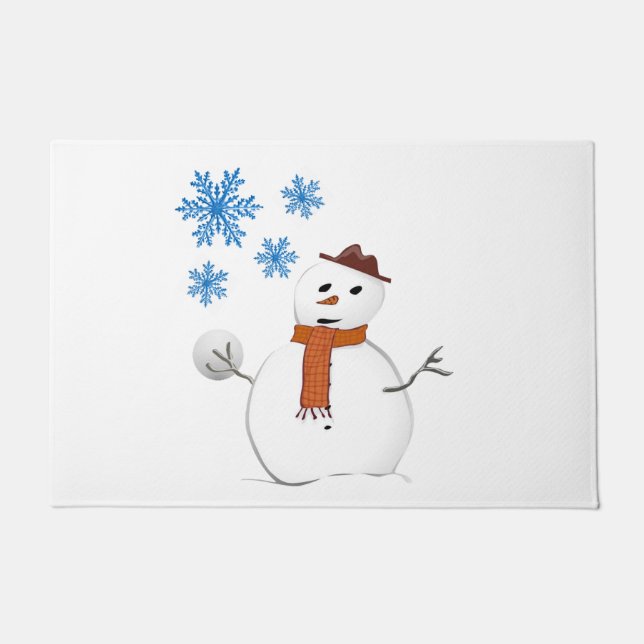 Christmas Door Mat, Snowman Doormat (Front)