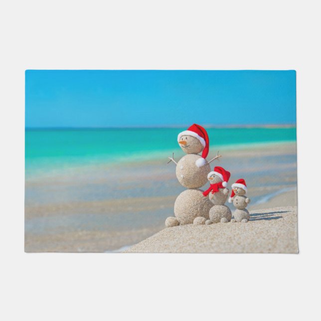 Christmas Door Mat, Snowman Doormat (Front)
