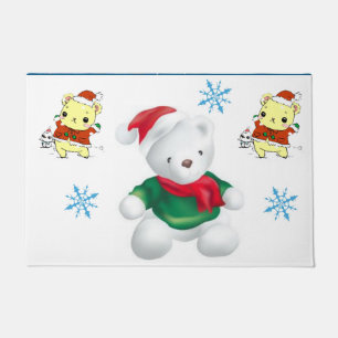 Christmas Door Mat, Teddy Bear Doormat