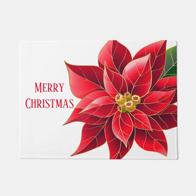 Christmas Doormat-Poinsettia Doormat (Front)