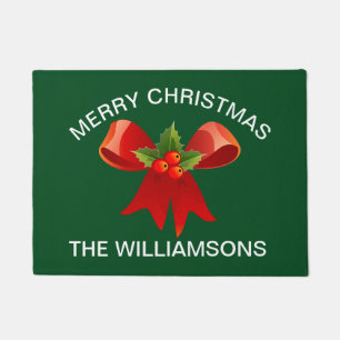 Christmas Doormat with Personalised Family Name