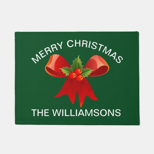 Christmas Doormat with Personalised Family Name (Front)