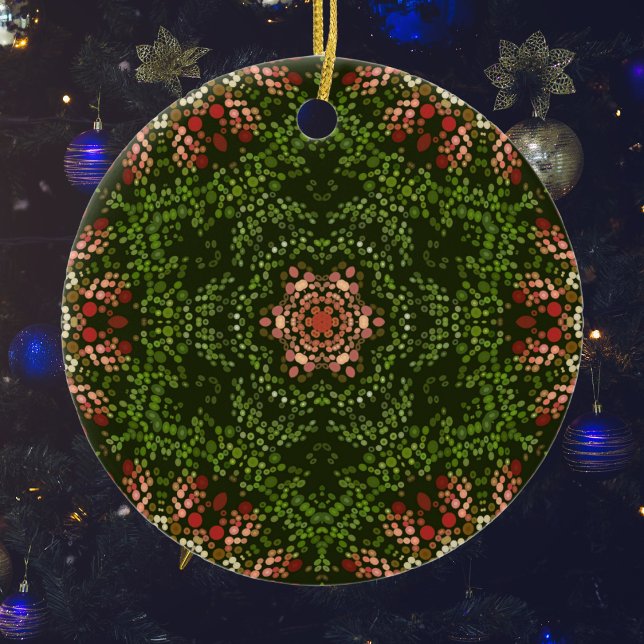 Christmas Dot Mandala Ceramic Ornament (Creator Uploaded)