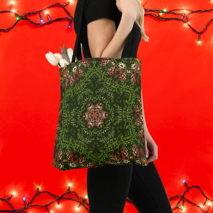 Christmas Dot Mandala Tote Bag