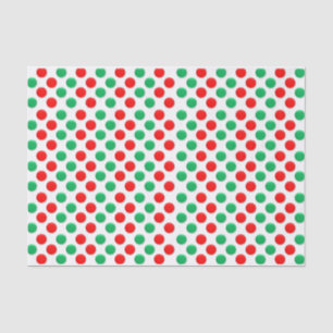 Christmas Dots Red White And Green Tissue Paper