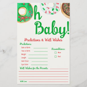 Christmas Doughnut Baby Shower Predictions Game
